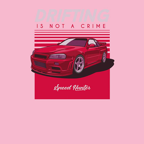 Мужской свитшот Drifting is not a Crime / Светло-розовый – фото 3