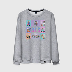 Свитшот хлопковый мужской BTS Boys, цвет: меланж