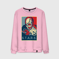 Свитшот хлопковый мужской STARS, цвет: светло-розовый