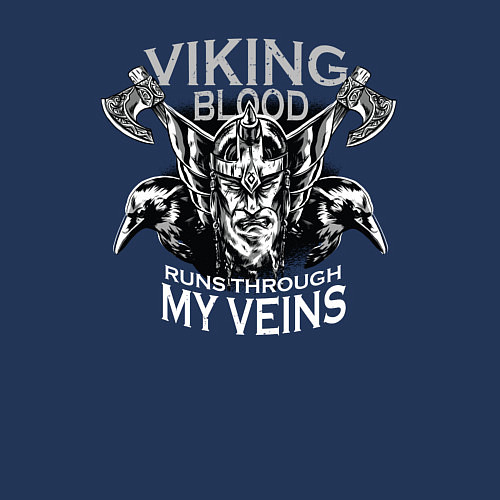 Мужской свитшот Viking Blood / Тёмно-синий – фото 3