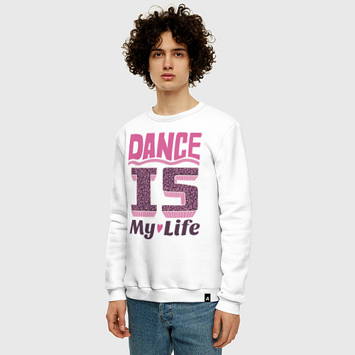 Мужской свитшот Dance is my life / Белый – фото 3