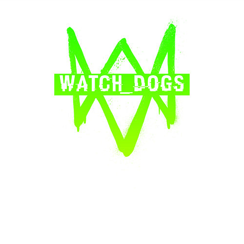 Мужской свитшот Watch Dogs: Green Logo / Белый – фото 3