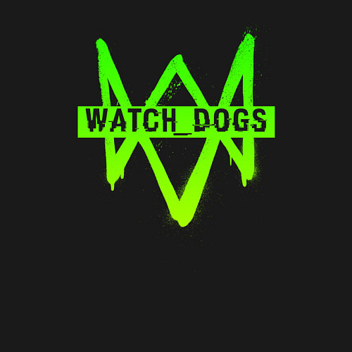 Мужской свитшот Watch Dogs: Green Logo / Черный – фото 3