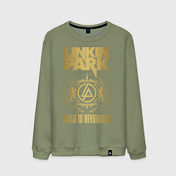 Свитшот хлопковый мужской Linkin Park: Road to Revolution, цвет: авокадо