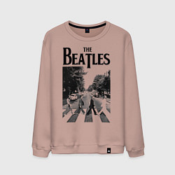 Свитшот хлопковый мужской The Beatles: Mono Abbey Road, цвет: пыльно-розовый