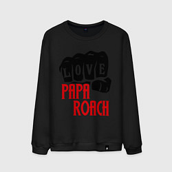 Свитшот хлопковый мужской Love Papa Roach цвета черный — фото 1