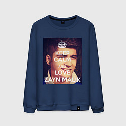 Свитшот хлопковый мужской Keep Calm & Love Zayn Malik, цвет: тёмно-синий