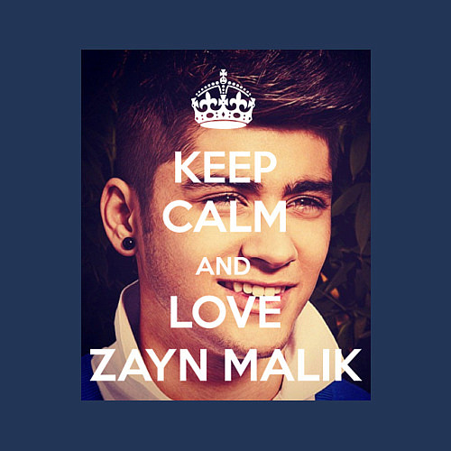 Мужской свитшот Keep Calm & Love Zayn Malik / Тёмно-синий – фото 3