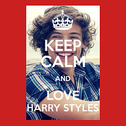 Свитшот хлопковый мужской Keep Calm & Love Harry Styles, цвет: красный — фото 2