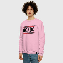 Свитшот хлопковый мужской AC/DC Voltage цвета светло-розовый — фото 2