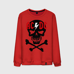 Свитшот хлопковый мужской AC/DC Skull, цвет: красный