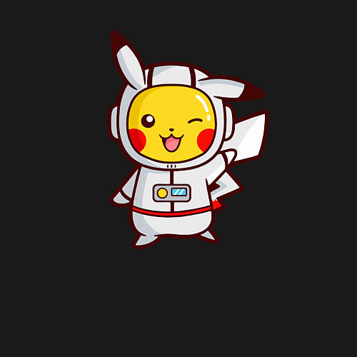 Мужской свитшот Pikachu Astronaut / Черный – фото 3