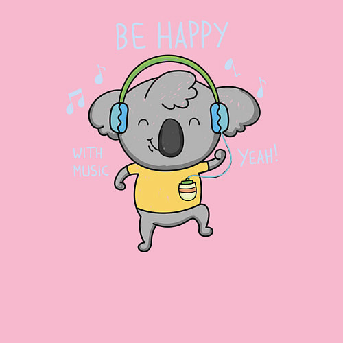 Мужской свитшот Koala: Be Happy / Светло-розовый – фото 3