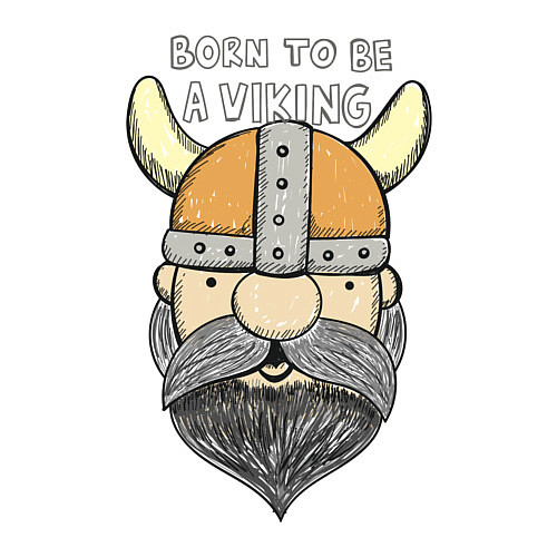 Мужской свитшот Born to be a Viking / Белый – фото 3