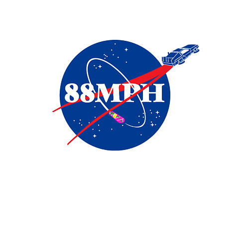 Мужской свитшот NASA Delorean 88 mph / Белый – фото 3