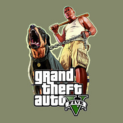 Свитшот хлопковый мужской GTA 5: Man & Dog, цвет: авокадо — фото 2