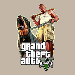 Свитшот хлопковый мужской GTA 5: Man & Dog, цвет: миндальный — фото 2