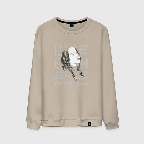 Мужской свитшот Billie Eilish: Where Do We Go? / Миндальный – фото 1
