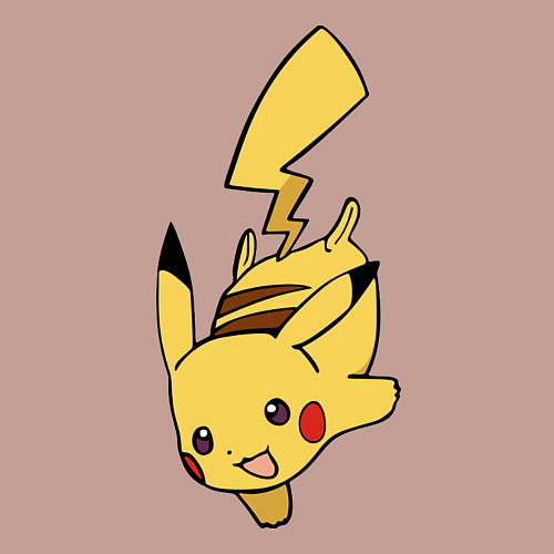 Мужской свитшот Радостный Пикачуха / Пыльно-розовый – фото 3