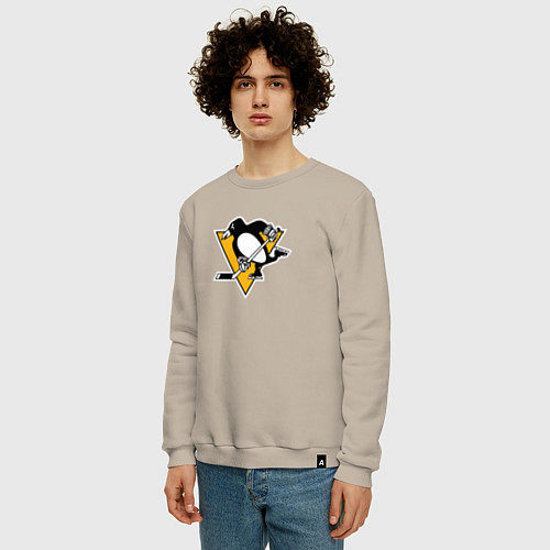 Мужской свитшот Pittsburgh Penguins: Evgeni Malkin / Миндальный – фото 3