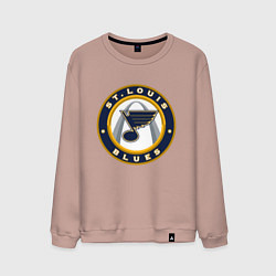 Свитшот хлопковый мужской St Louis Blues, цвет: пыльно-розовый