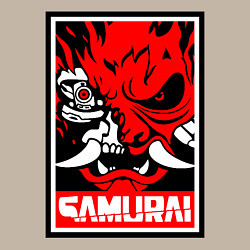 Свитшот хлопковый мужской Cyberpunk 2077: Samurai Poster, цвет: миндальный — фото 2