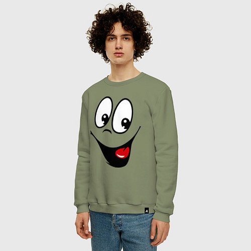 Мужской свитшот Заразительная улыбка / Авокадо – фото 3