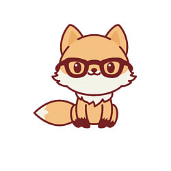 Свитшот хлопковый мужской Лисенок в очках, цвет: белый — фото 2