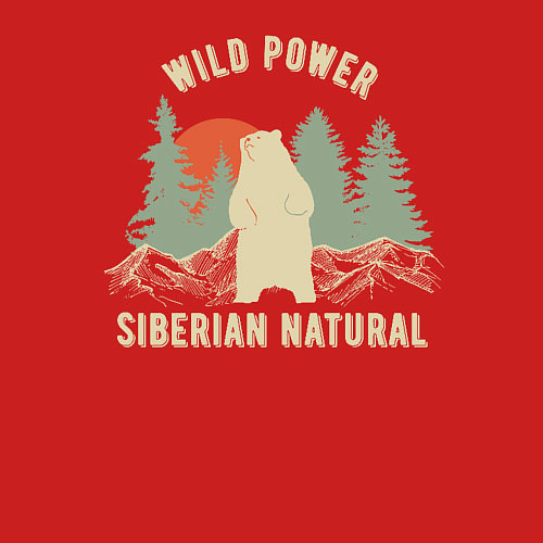Мужской свитшот Сибирь Дикая сила / Красный – фото 3