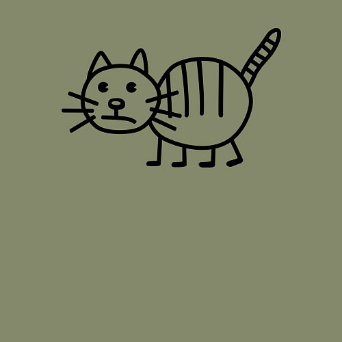 Мужской свитшот Рисунок кота / Авокадо – фото 3