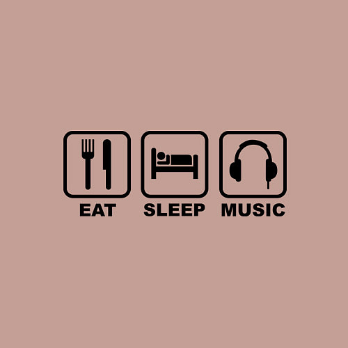 Мужской свитшот Eat Sleep Music / Пыльно-розовый – фото 3