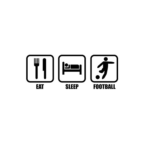 Мужской свитшот Eat Sleep Football / Белый – фото 3