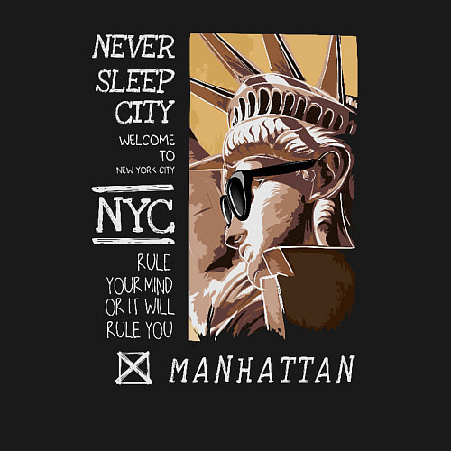 Мужской свитшот New York never sleep city / Черный – фото 3