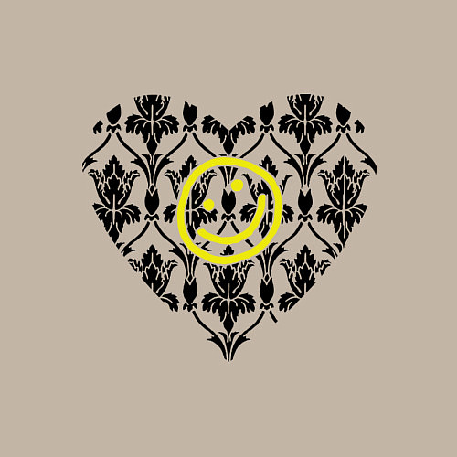 Мужской свитшот Шерлок Сердце и Смайлик / Миндальный – фото 3