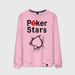 Свитшот хлопковый мужской Poker Stars, цвет: светло-розовый