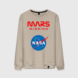 Свитшот хлопковый мужской Nasa Mars mission, цвет: миндальный