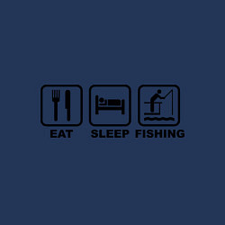 Свитшот хлопковый мужской Eat Sleep Fishing, цвет: тёмно-синий — фото 2