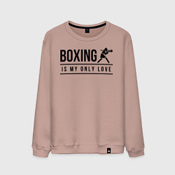 Свитшот хлопковый мужской Boxing life, цвет: пыльно-розовый