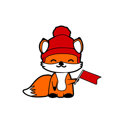 Мужской свитшот Лисичка с флажком / Белый – фото 3