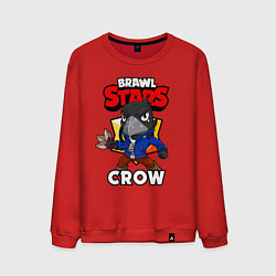 Свитшот хлопковый мужской BRAWL STARS CROW, цвет: красный