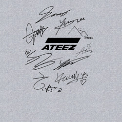 Свитшот хлопковый мужской Ateez автографы, цвет: меланж — фото 2