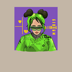 Свитшот хлопковый мужской Billie Eilish Purple Art, цвет: миндальный — фото 2