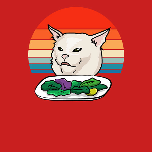 Мужской свитшот Woman yelling at a cat / Красный – фото 3