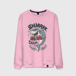 Свитшот хлопковый мужской Shark Team, цвет: светло-розовый