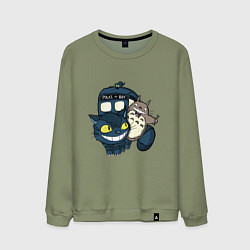 Свитшот хлопковый мужской Tardis Totoro, цвет: авокадо