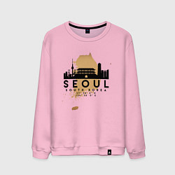 Свитшот хлопковый мужской Сеул Южная Корея, цвет: светло-розовый