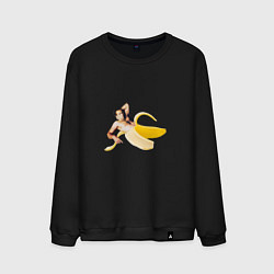 Свитшот хлопковый мужской Николас Кейдж в банане, цвет: черный