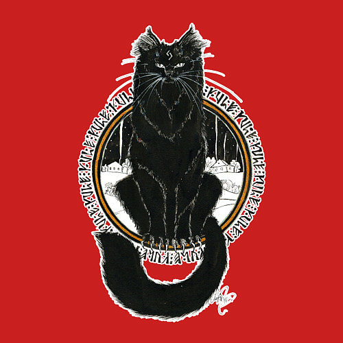 Мужской свитшот Йольский кот / Красный – фото 3