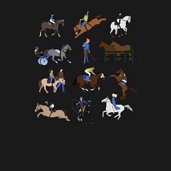 Свитшот хлопковый мужской Конный виды спорта, цвет: черный — фото 2