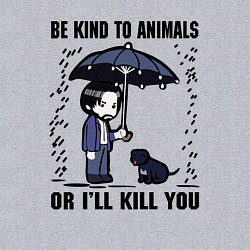 Свитшот хлопковый мужской Be kind to animals or I'll kil, цвет: меланж — фото 2